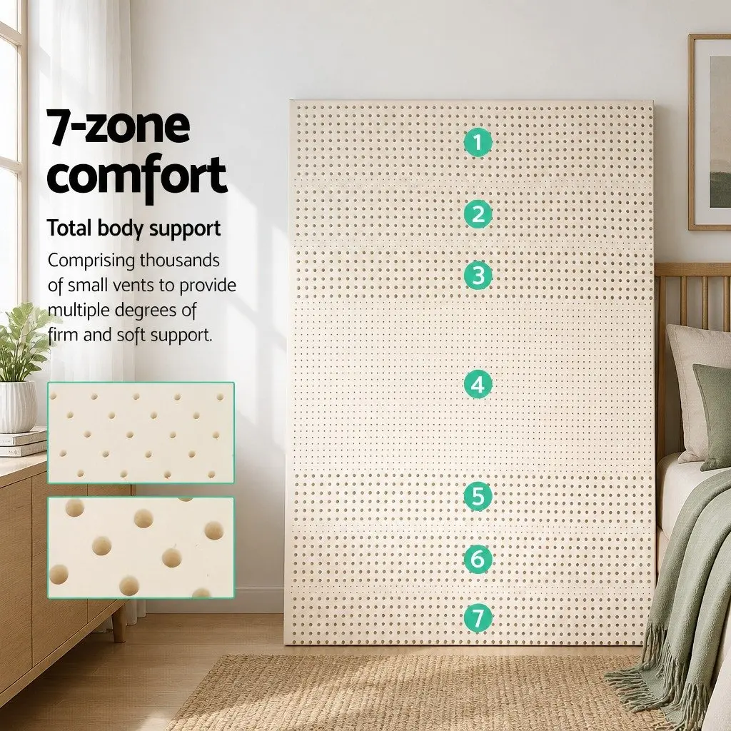Queen Latex Mattress Topper Natural Latex 5cm Thick Beige