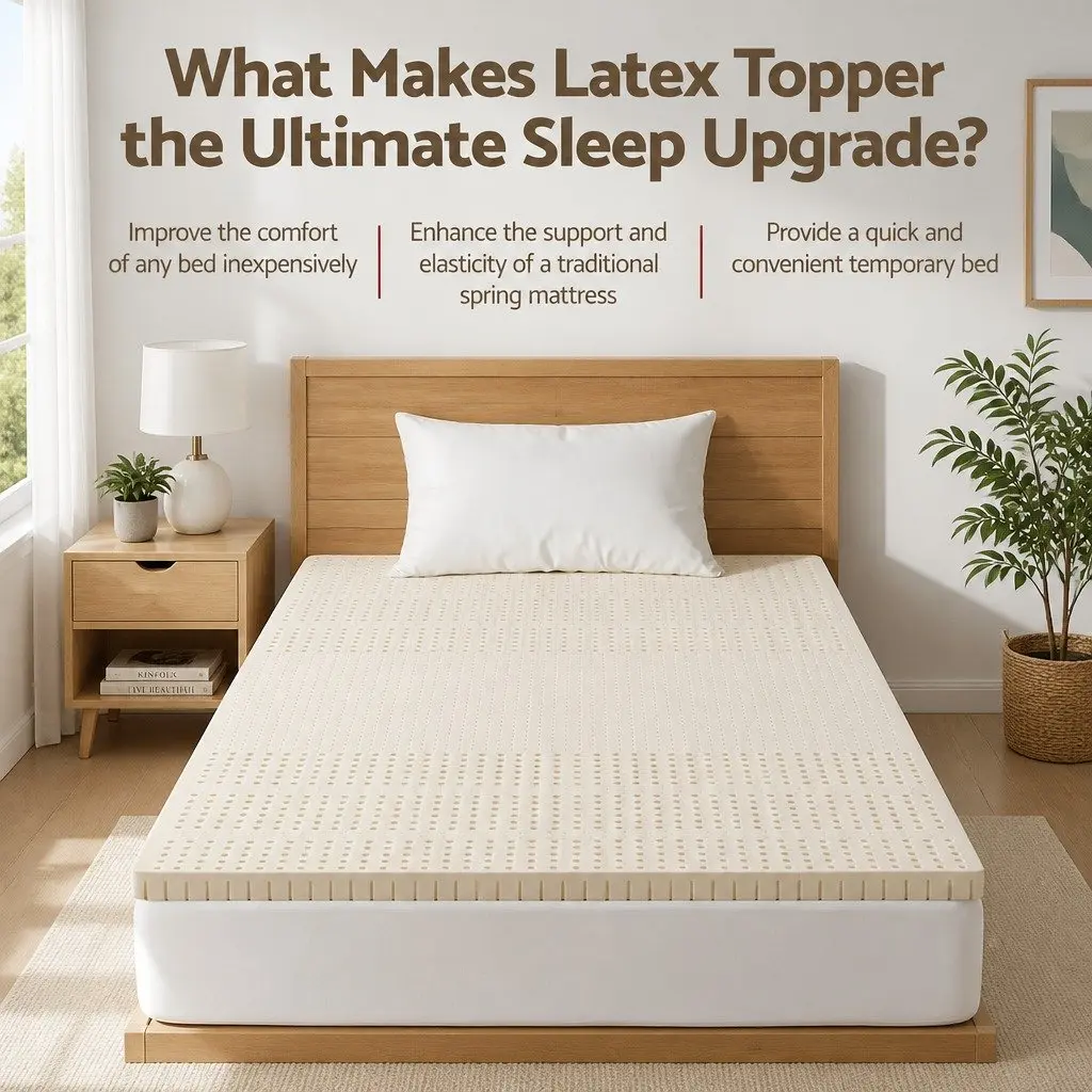 Latex Mattress Topper Natural 5cm Single White