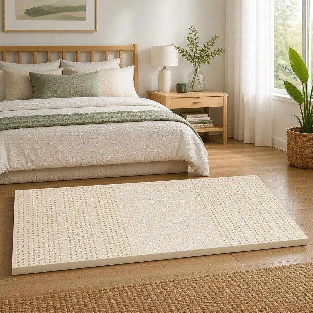 Latex Mattress Topper Natural 5cm Single White