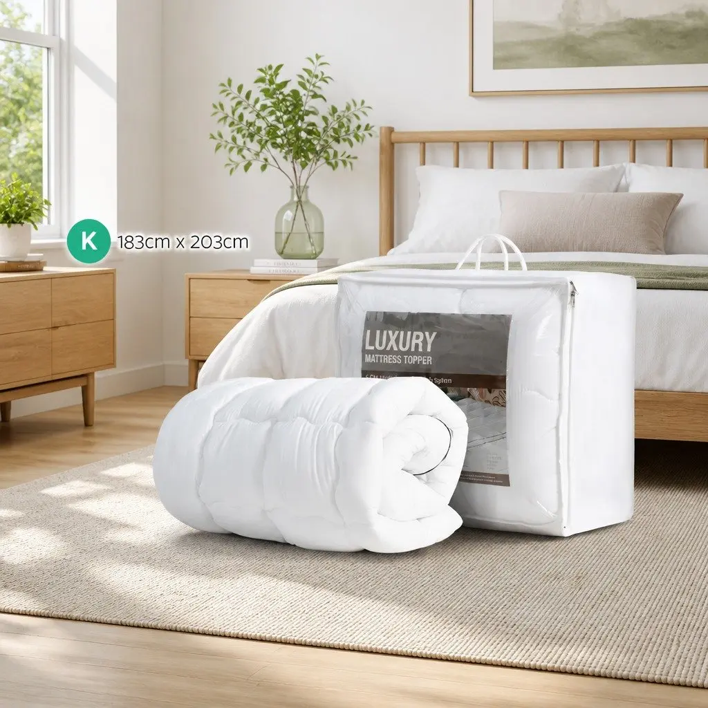 King Mattress Topper 5cm Pillowtop Microfibre