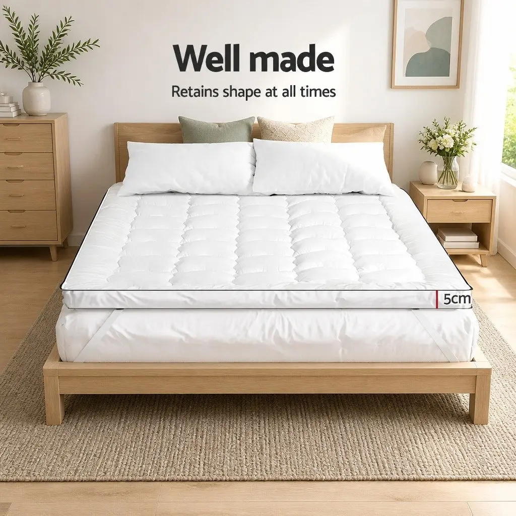 King Mattress Topper 5cm Pillowtop Microfibre