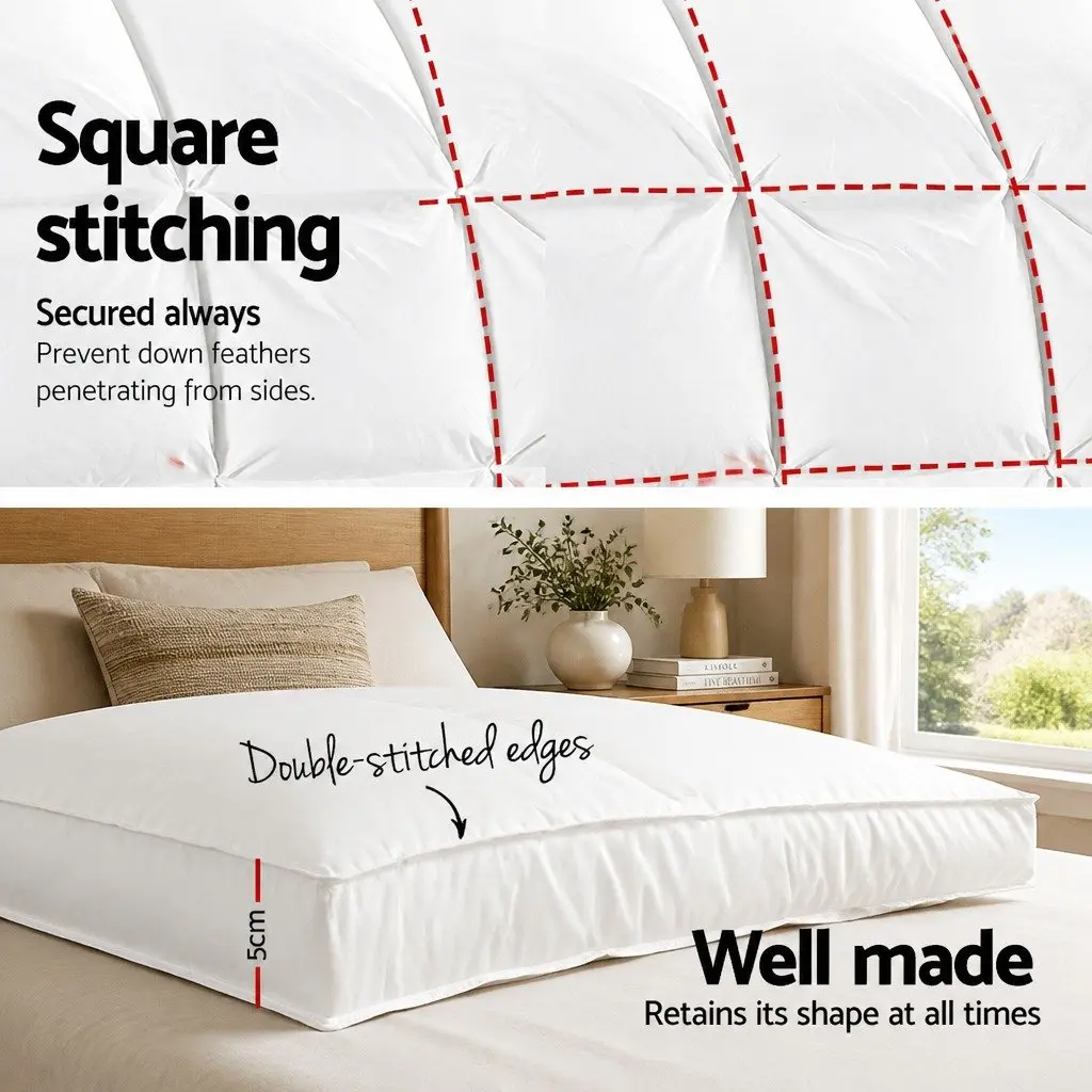 Pillowtop Mattress Topper Microfibre 5cm Thick Double White