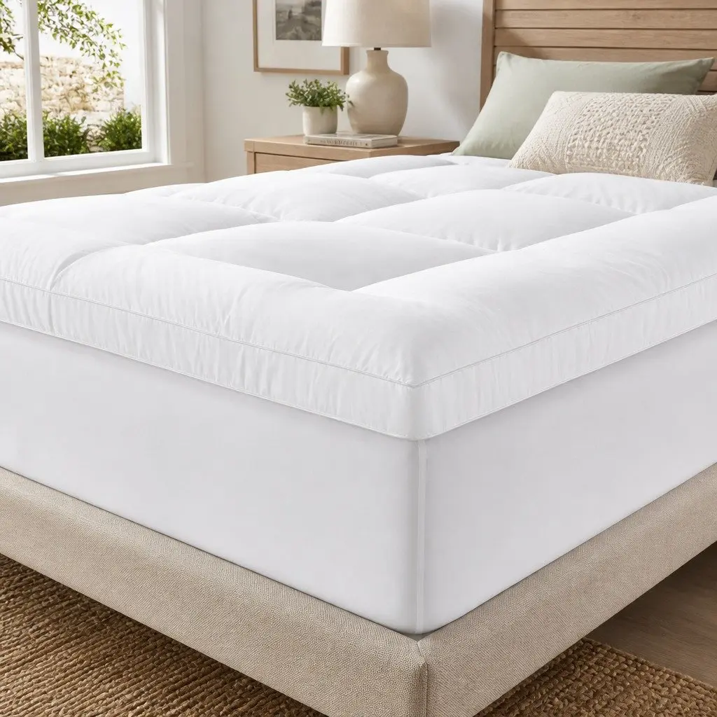 Pillowtop Mattress Topper Microfibre 5cm Thick Double White