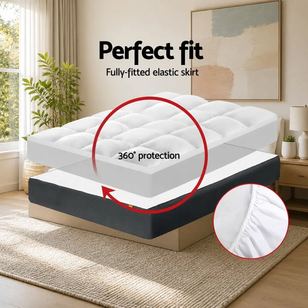 Mattress Topper Microfibre 5cm Thick King White
