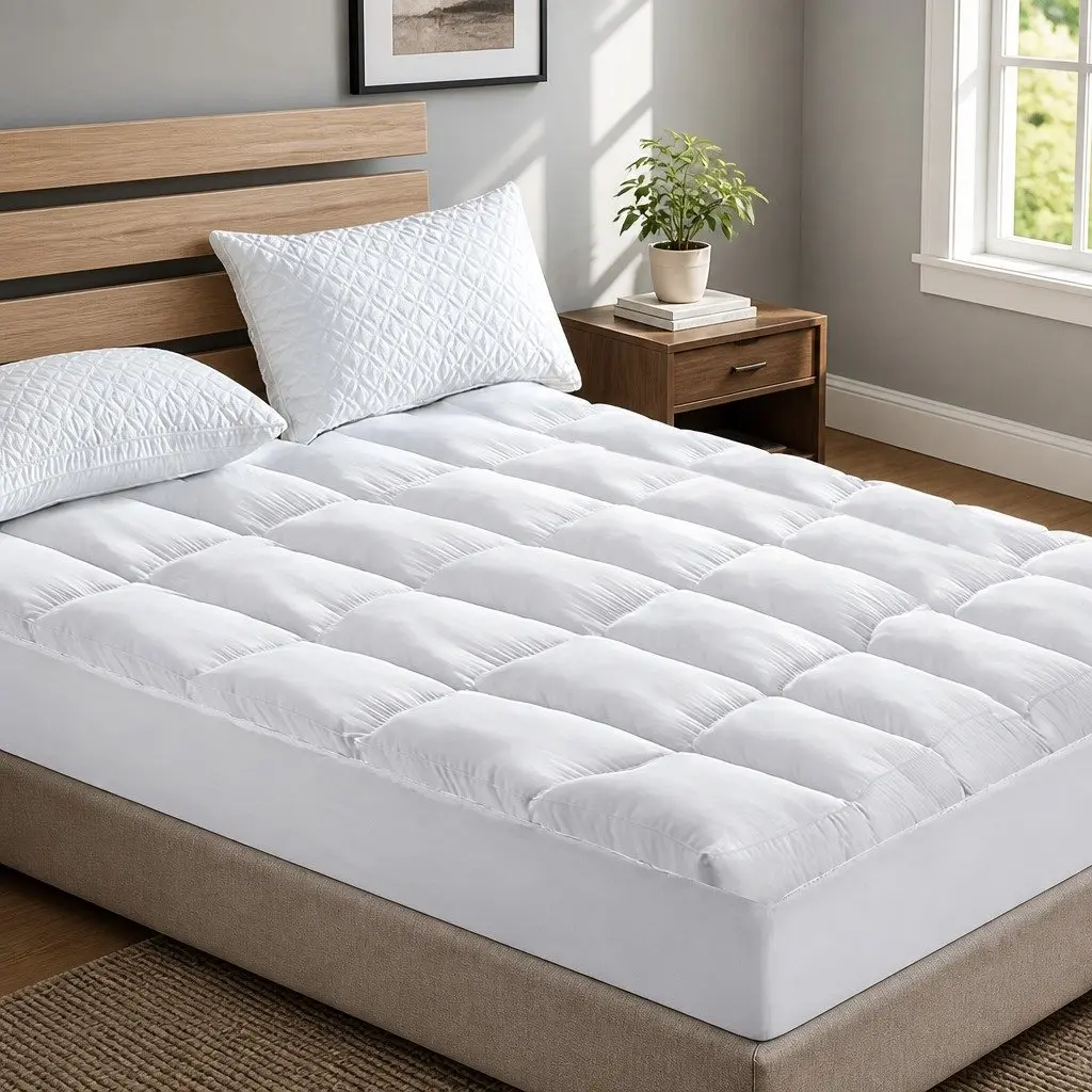 Mattress Topper Microfibre 5cm Thick Single Bed White