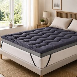 5cm Pillowtop Mattress Topper Bamboo Polyester Microfibre Pad Double Bed