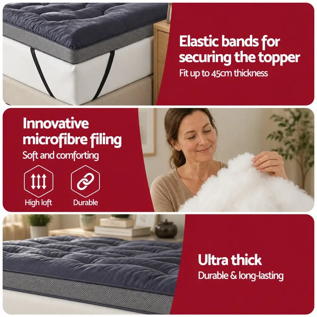 5cm Pillowtop Mattress Topper for Double Beds