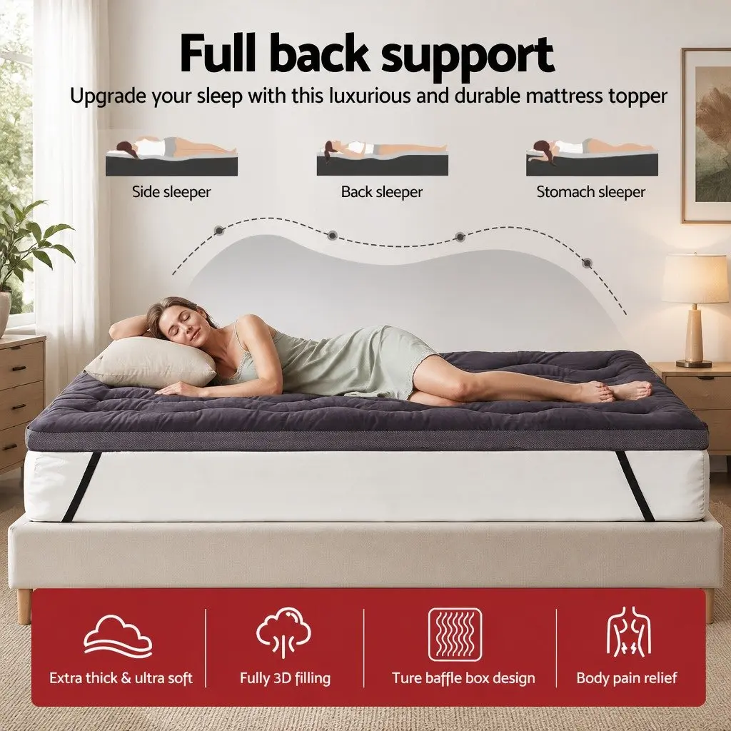5cm Pillowtop Mattress Topper for Single Beds