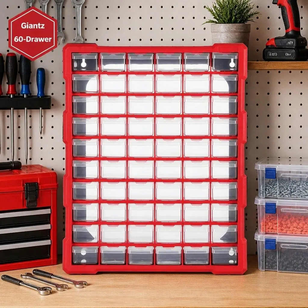 Tool Storage Cabinet Polypropylene 38 x 16 x 47.5 cm Black Orange