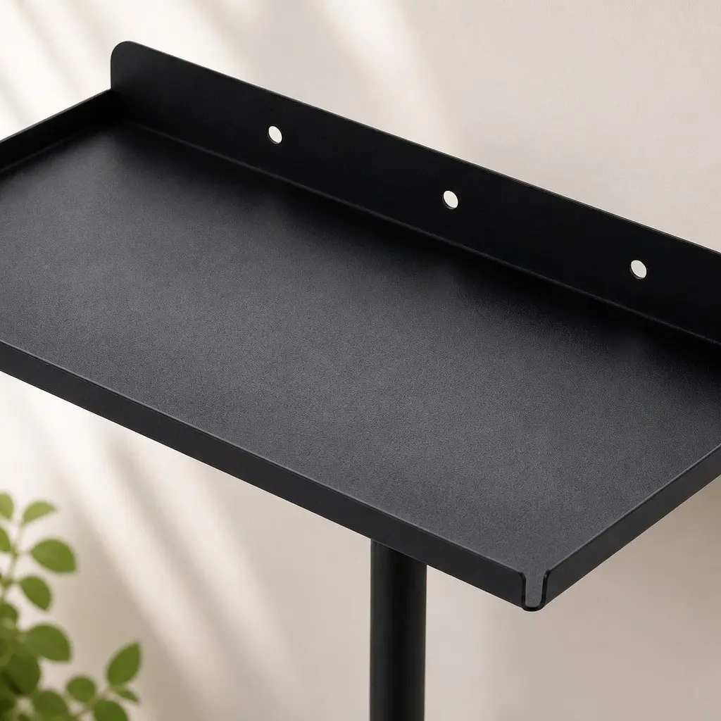 Wall Mounted Towel Rack Carbon Steel 30cm x 16cm x 50cm Black