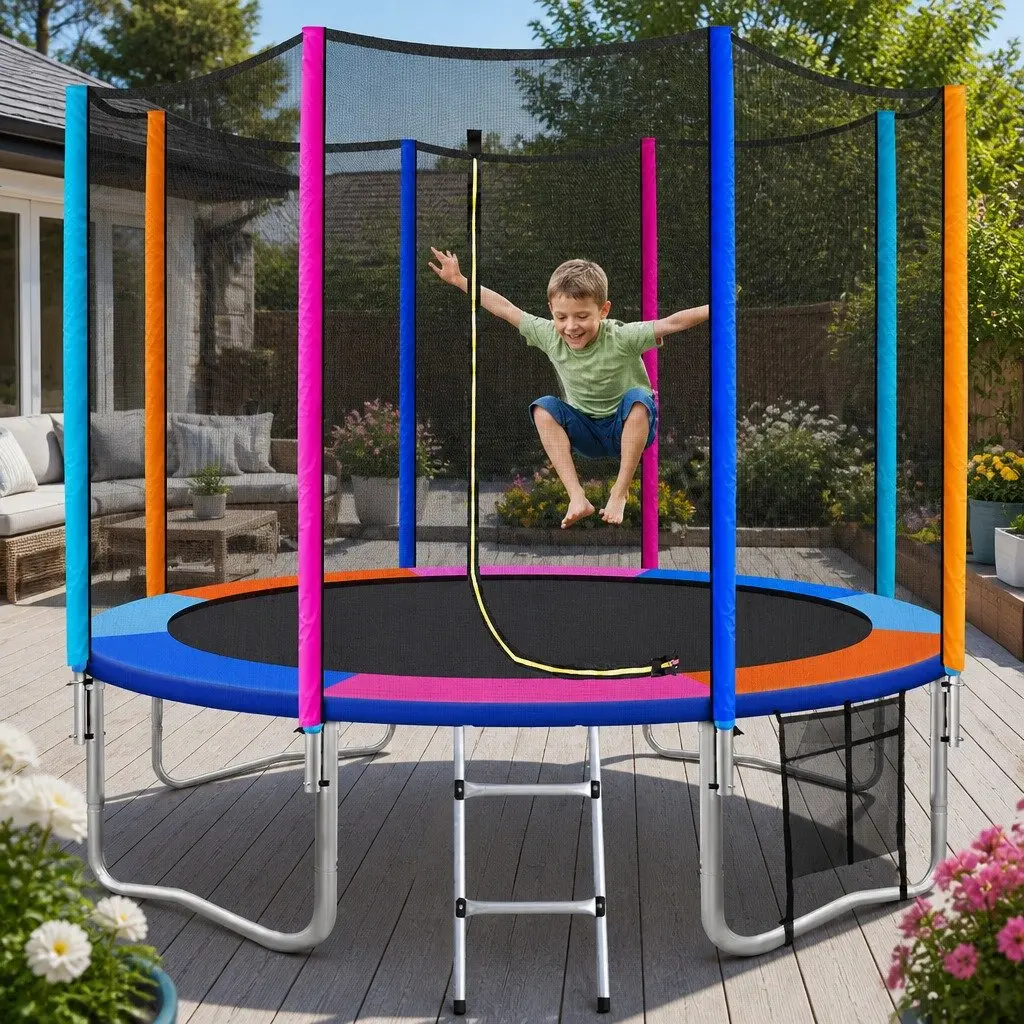 10FT Trampoline for Kids with Safety Enclosure