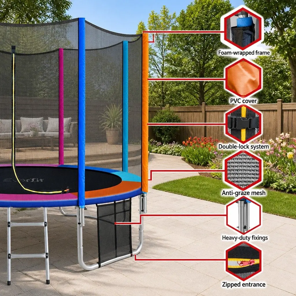 10FT Trampoline for Kids with Safety Enclosure