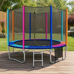 Sturdy 12FT Round Kids Trampoline with Safety Net