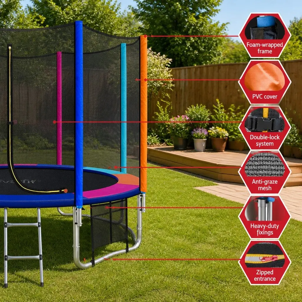 12FT Round Kids Trampoline with Safety Net