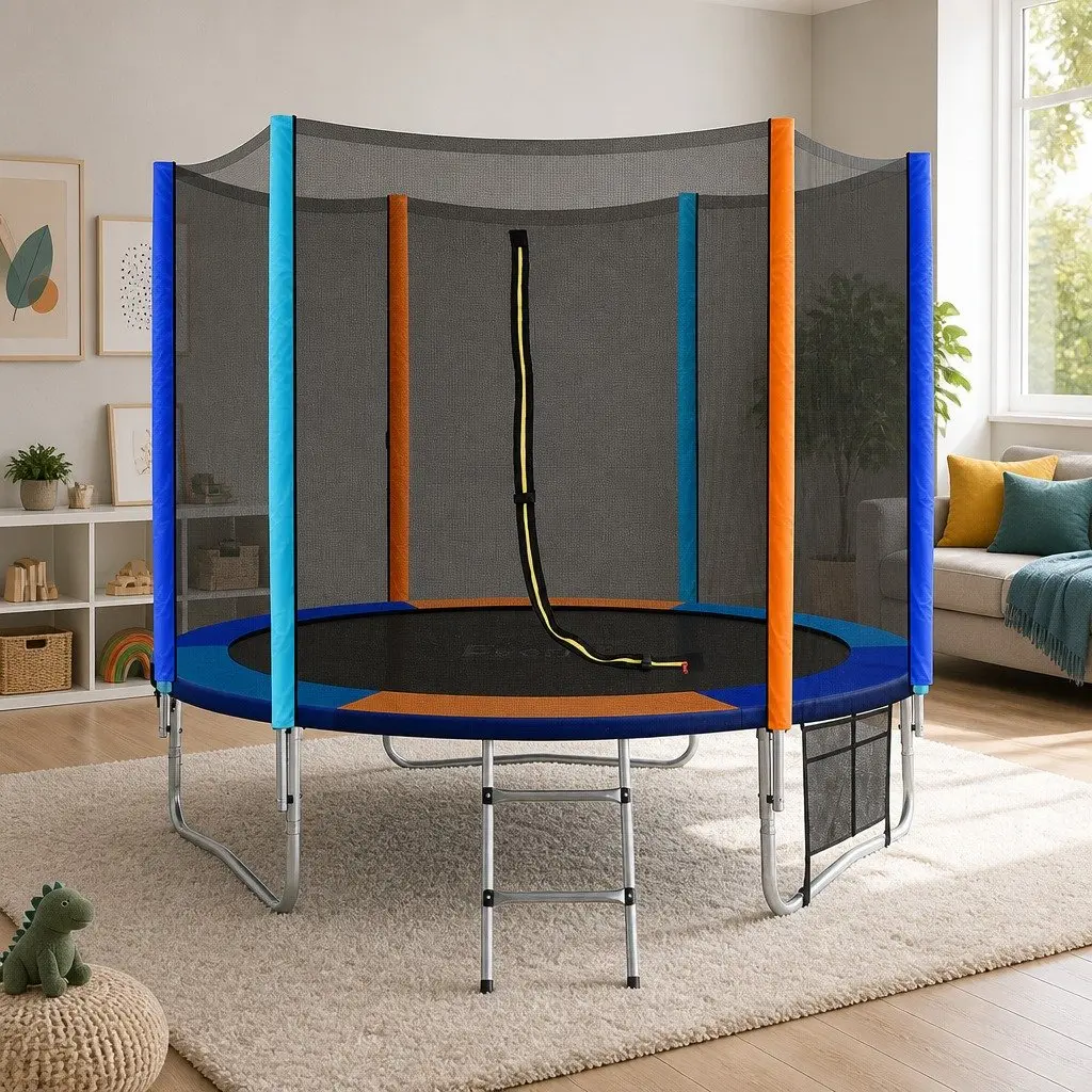 8FT Kids Trampoline with Safety Net and Ladder