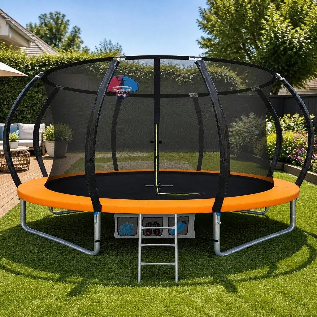 12FT Kids Trampoline with Enclosure & Ladder