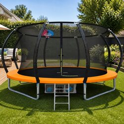 High-Quality 12FT Kids Trampoline with Enclosure & Ladder