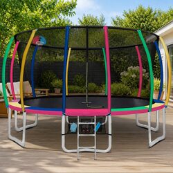 Durable 16FT Kids Trampoline with Safety Net and Hoop