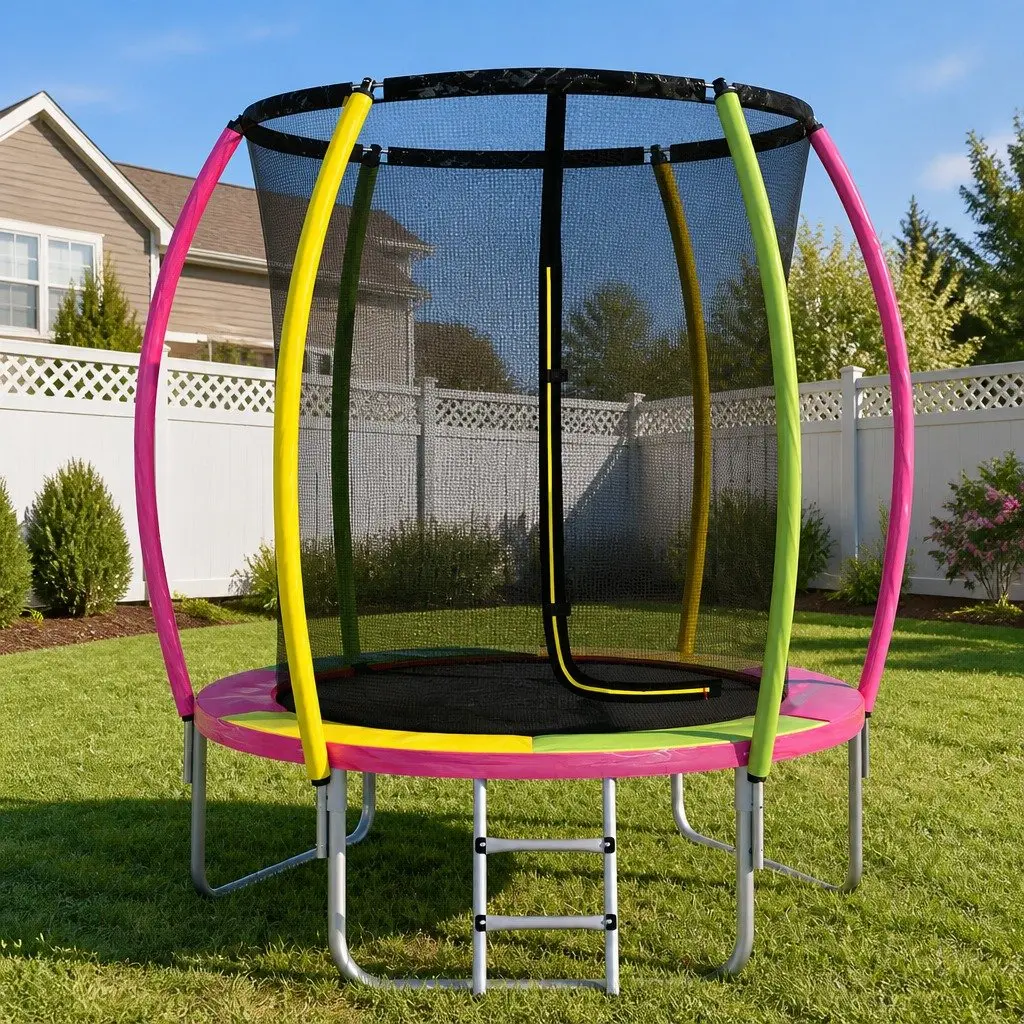 6ft Kids Round Trampoline with Safety Net