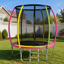 Premium 6ft Kids Round Trampoline with Safety Net