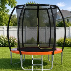 6FT Kids Trampoline with Safety Enclosure Net Ladder Rebounder Jumping