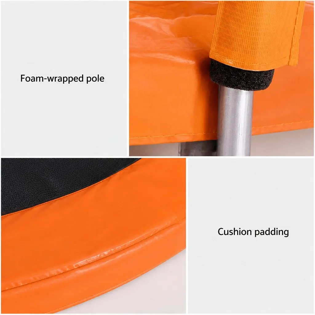 6FT Trampoline Steel Orange or Black with Safety Enclosure Net and Ladder