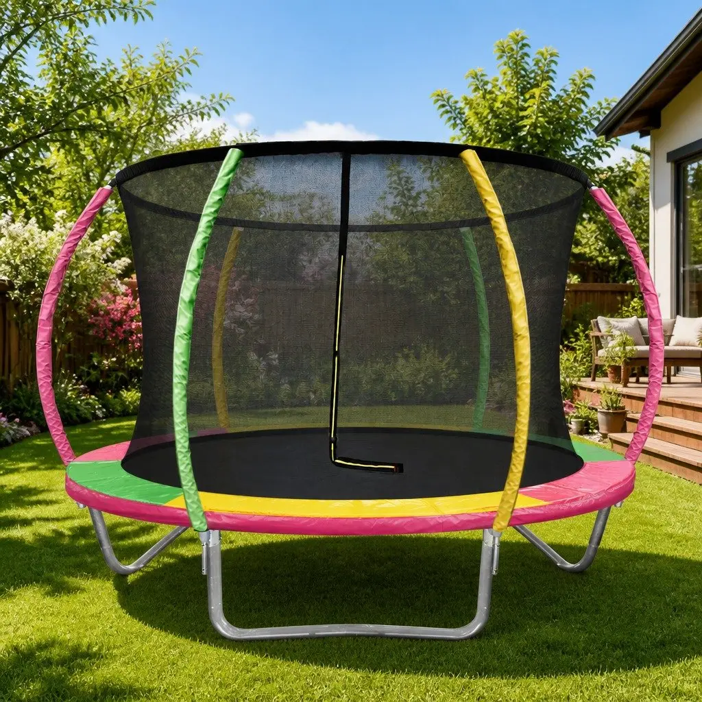 Heavy-Duty 8FT Kids Trampoline with Safety Net and Ladder