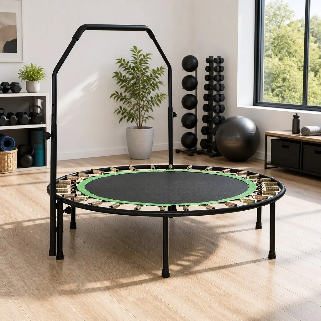 48-Inch Round Trampoline with Adjustable Handrail
