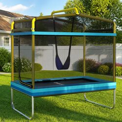 Durable 6FT Kids Trampoline with Safety Net Swing