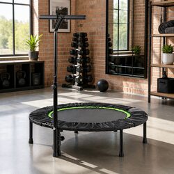 Foldable 40 Inch Fitness Trampoline with Handrail