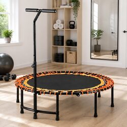 Durable 48 Inch Fitness Trampoline with Adjustable Handrail