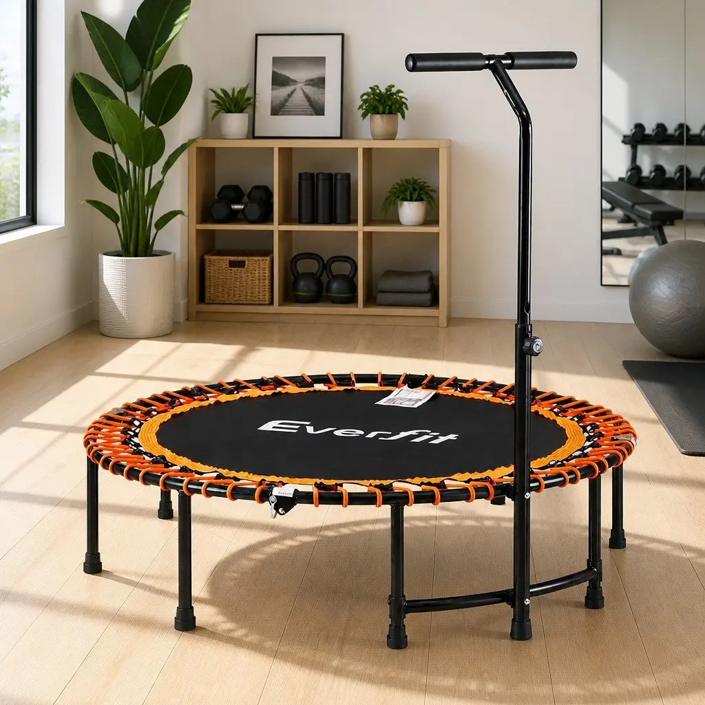 Fitness Trampoline Foldable 48 Inch Steel Frame Orange Black