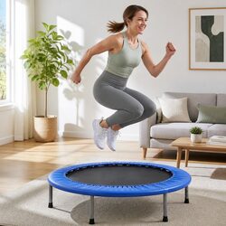 40-Inch Fitness Trampoline Rebounder Mini Round Jumping Mat Home Cardio Workout