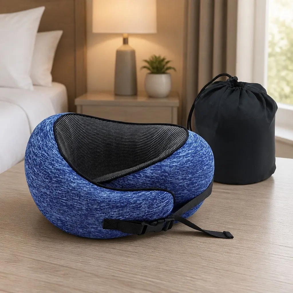 Ergonomic Memory Foam Travel Neck Pillow for Comfort