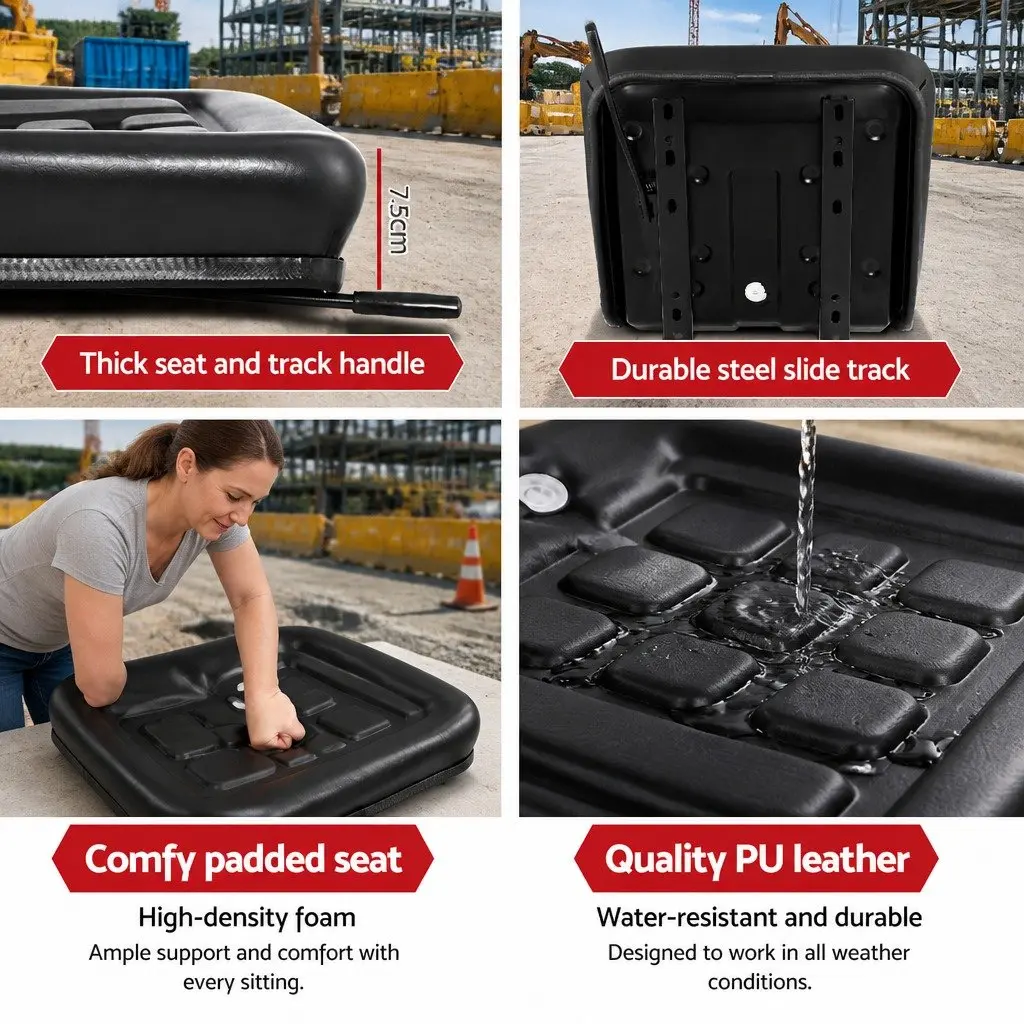 Heavy-Duty Adjustable Universal Tractor Seat for Machinery