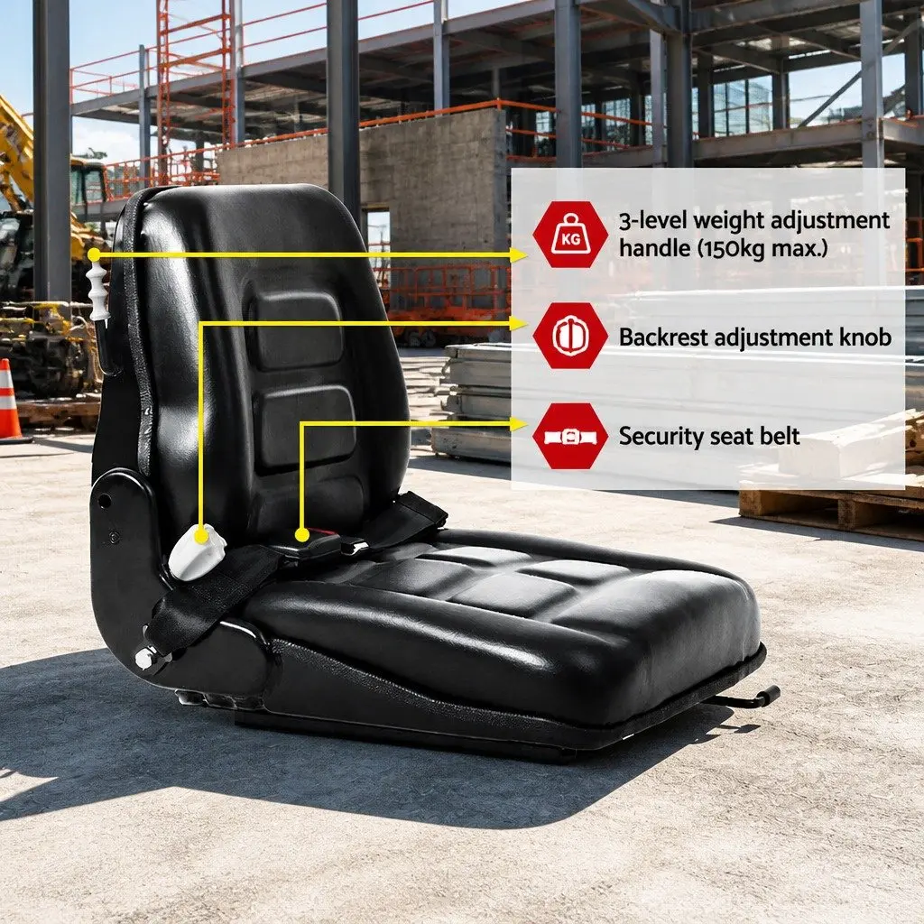 Heavy Machinery Black PU Universal Tractor Seat