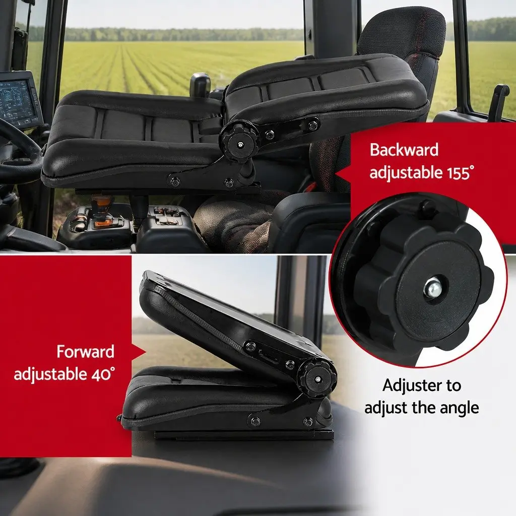 Adjustable Padded Tractor Seat for Heavy-Duty Use