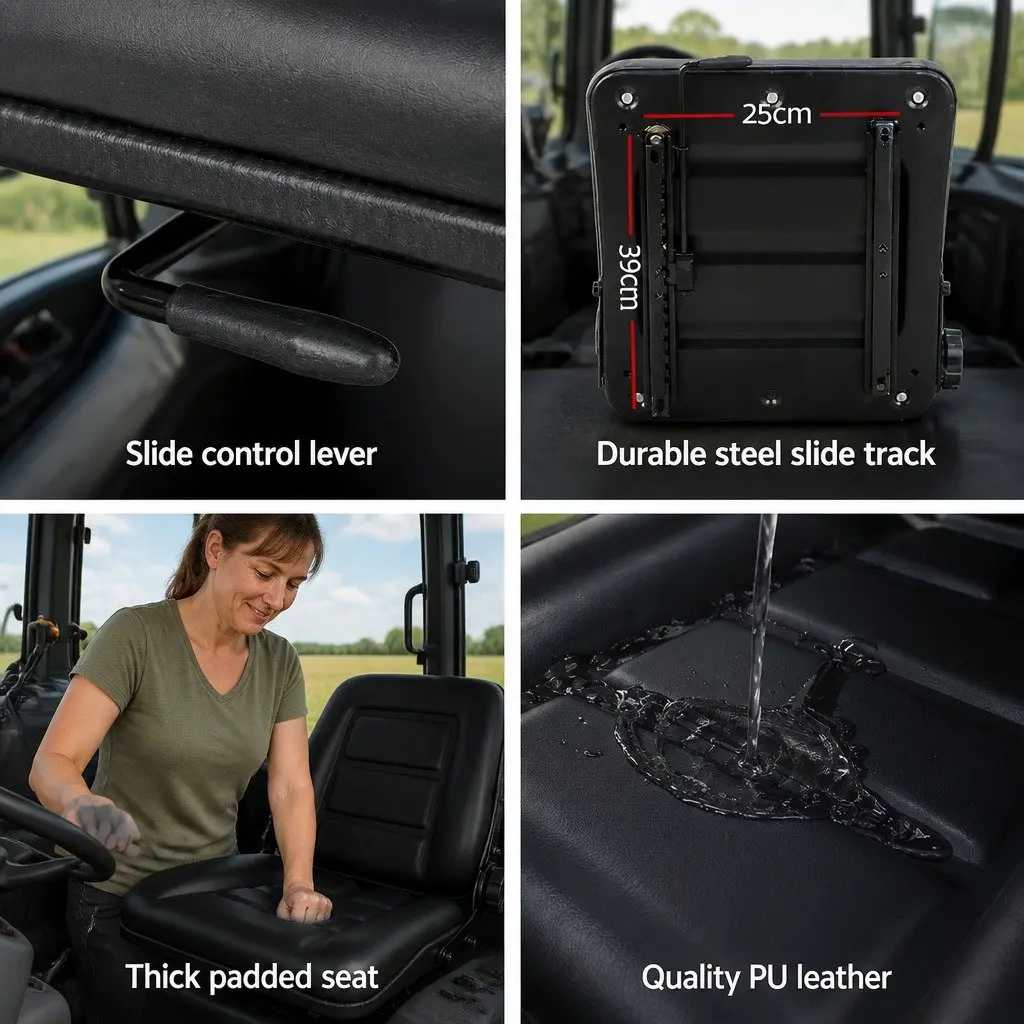 Adjustable Padded Tractor Seat for Heavy-Duty Use