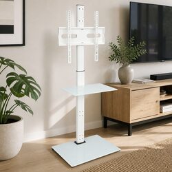 Durable TV Floor Stand for 32-65 Inch Screens, White