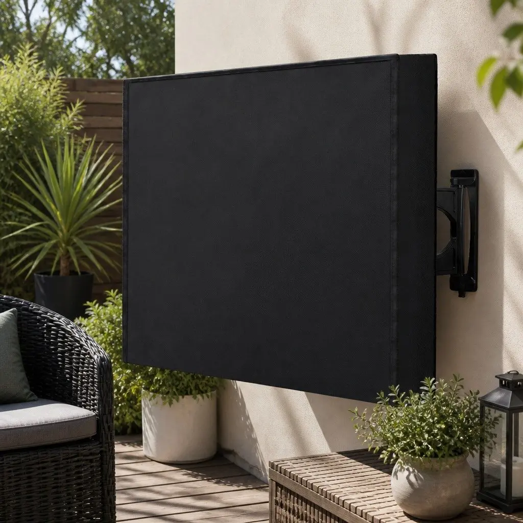 TV Cover PVC Coated Oxford Cloth 55-58 Inch Black