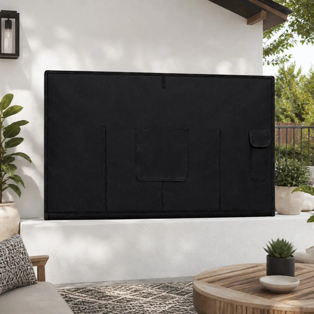 TV Cover PVC Coated Oxford Cloth 55-58 Inch Black
