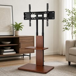 Solid Wood and Steel TV Stand for 32-70 Inch Screens