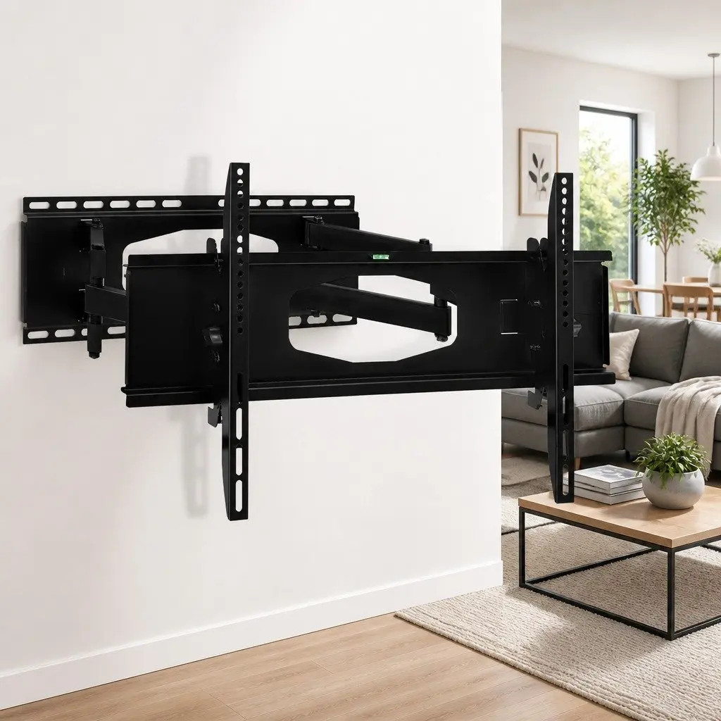 TV Wall Mount Bracket Iron 32"-80" Black Full Motion Dual Arm Tilt Swivel Adjustable VESA