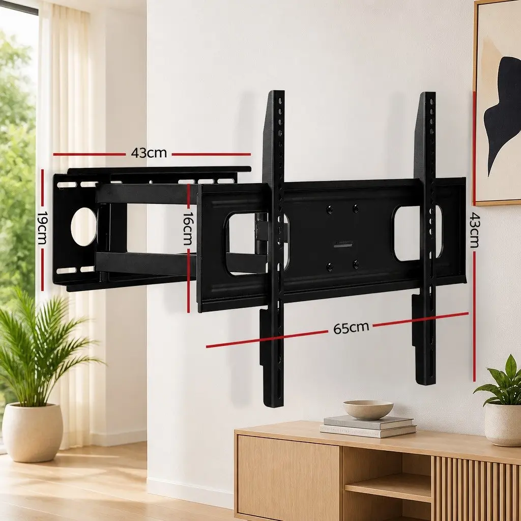 TV Wall Mount Bracket Iron 32"-70" Adjustable Full Motion Tilt Swivel Black