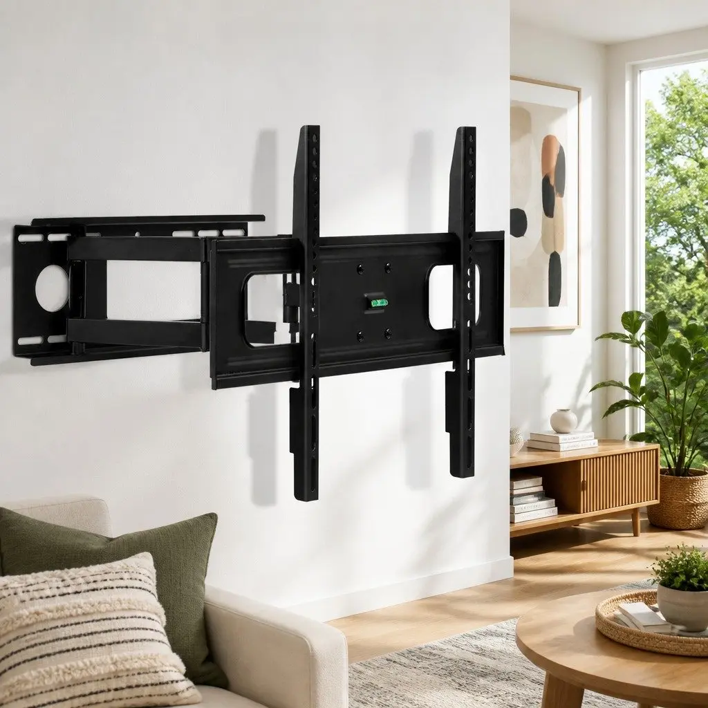TV Wall Mount Bracket Iron 32"-70" Adjustable Full Motion Tilt Swivel Black