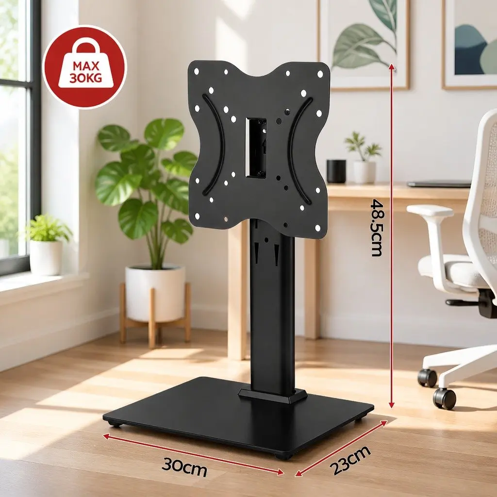 TV Stand Bracket Steel Tempered Glass 19-43 inch Black