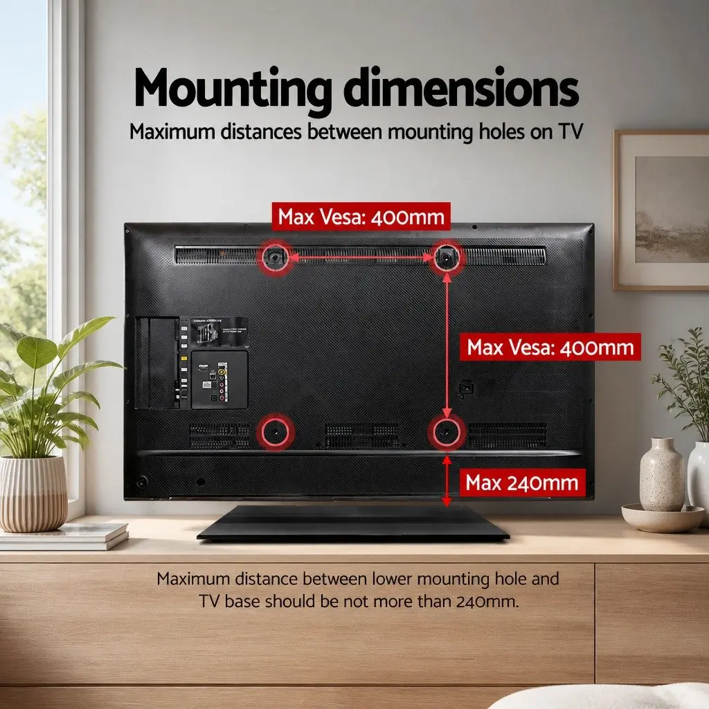 TV Stand Mount Bracket Metal Tempered Glass 32"-55" Black