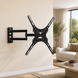 TV Wall Mount Bracket 24"-50" Full Motion Tilt Swivel Articulating Arms Black