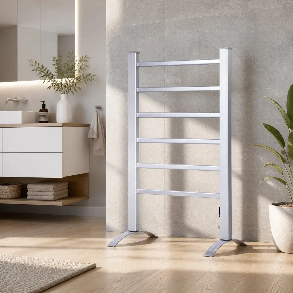 6-Bar Electric Heated Towel Rail with Timer