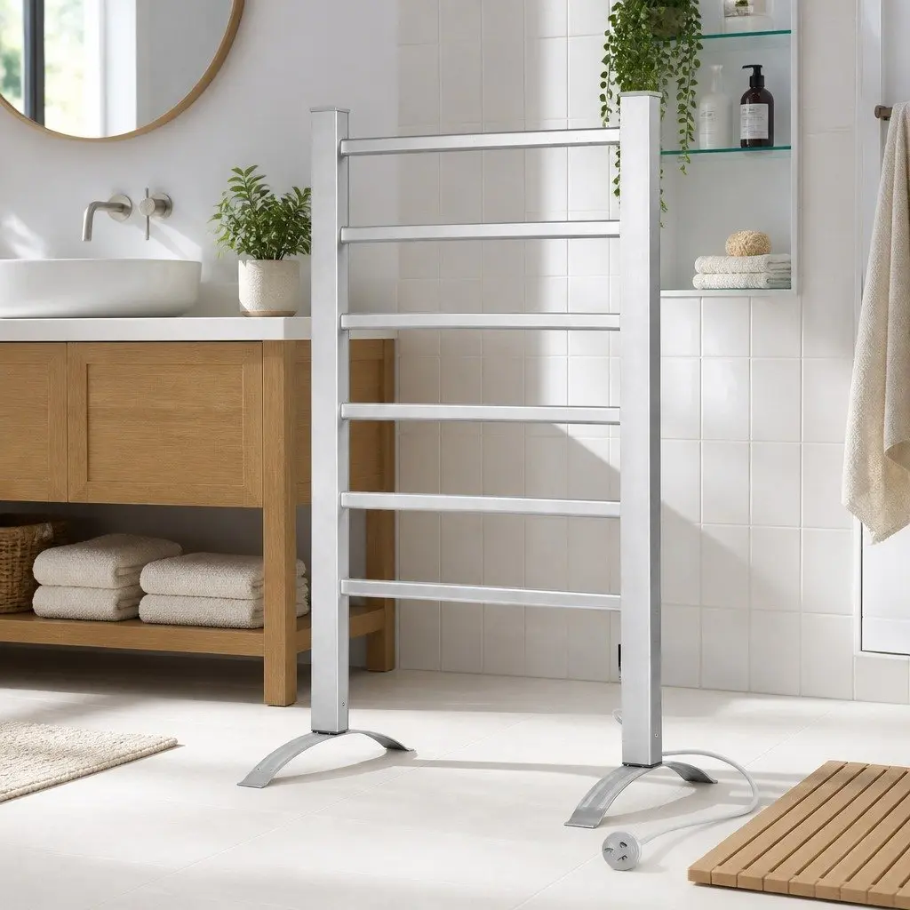 6-Bar Electric Heated Towel Rail with Timer
